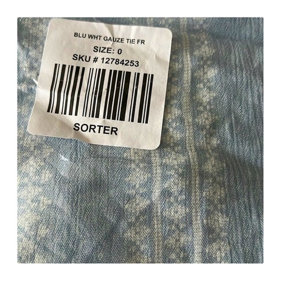 Torrid Light Blue Geo Strip Gauze Wide Leg Pany 0X - Picture 8 of 10